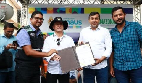  Governador Wilson Lima e prefeito David Almeida entregam Feira do bairro São Francisco revitalizada.