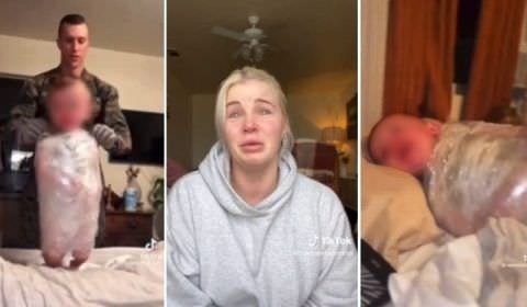 Mamãe tiktoker perde guarda do filho após enrolá-lo com plástico filme para postar na web
