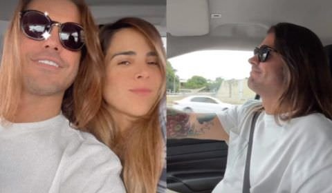 Wanessa e Dado Dolabella posam coladinhos durante viagem de carro