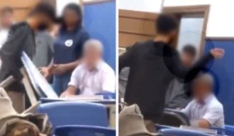 Aluno intimida professor e tenta derrubá-lo de cadeira em escola de Assis, interior