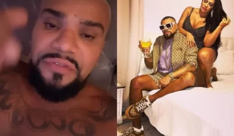 Vídeo. Revoltado, Naldo acusa modelo de furtar celular de Moranguinho