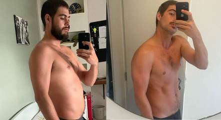 Rafa Vitti mostra antes e depois do corpo após 20 dias de treino e surpreende web com resultado