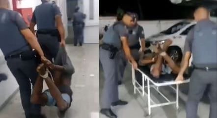 Novos vídeos mostram policiais abordando e amarrando com cordas suspeito de furto