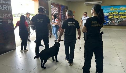 PF fiscaliza aeronaves no aeroporto Júlio  Belém na Operação Parintins 2023 