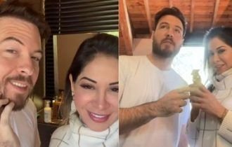 Maíra Cardi pede para ver Thiago Nigro sem barba: 'Tive dificuldade de chegar perto'