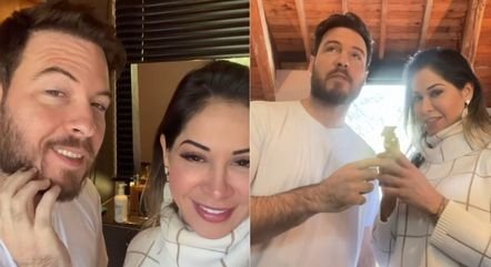 Maíra Cardi pede para ver Thiago Nigro sem barba: 'Tive dificuldade de chegar perto'