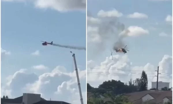 EUA: vídeo mostra momento em que helicóptero dos bombeiros cai