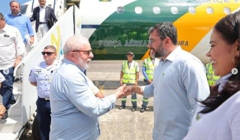 Wilson Lima recebe presidente Lula em Parintins 