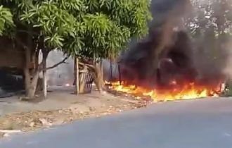 Incêndio em área verde no bairro Planalto