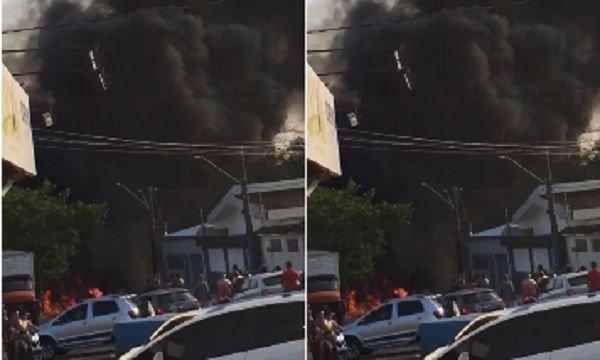 Incêndio em estabelecimento comercial no bairro Redenção