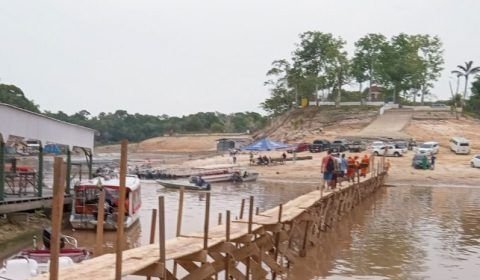 Prefeitura constrói ponte de 150 metros na marina do Davi para conter impactos da seca dos rios