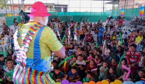 Alegria e encanto marcam a 2ª ação do projeto ‘Circo na Escola 2023 ‘, da Prefeitura de Manaus, no bairro Mauazinho