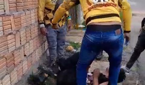 Ladrão é espancado por motoqueiros em Tefé