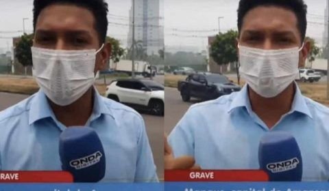 Repórter se revolta ao vivo com dificuldade para respirar em Manaus