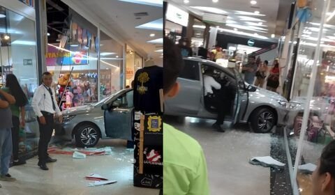 mulher-invade-loja-com-carro-que-estava-exposto-em-shopping-de-manaus