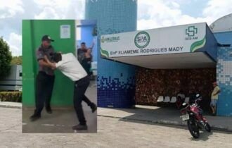 Vídeo mostra briga entre paciente e agente de portaria em unidade de saúde de Manaus