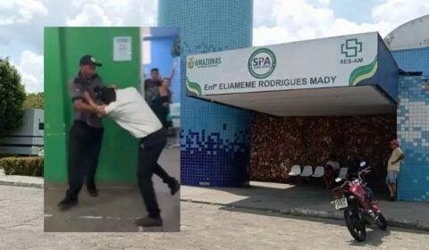 Vídeo mostra briga entre paciente e agente de portaria em unidade de saúde de Manaus