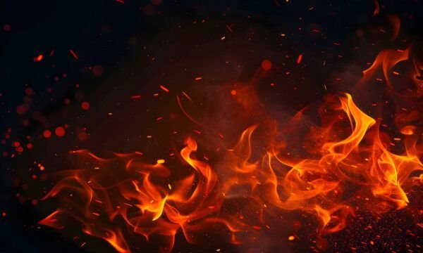 fire-flame-with-sparkle-black-background