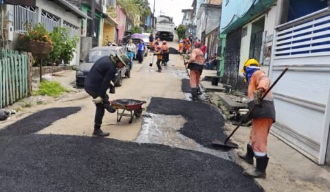 Prefeitura de Manaus realiza manutenção asfáltica em ruas do Nova Esperança e melhora mobilidade na zona Centro-Oeste